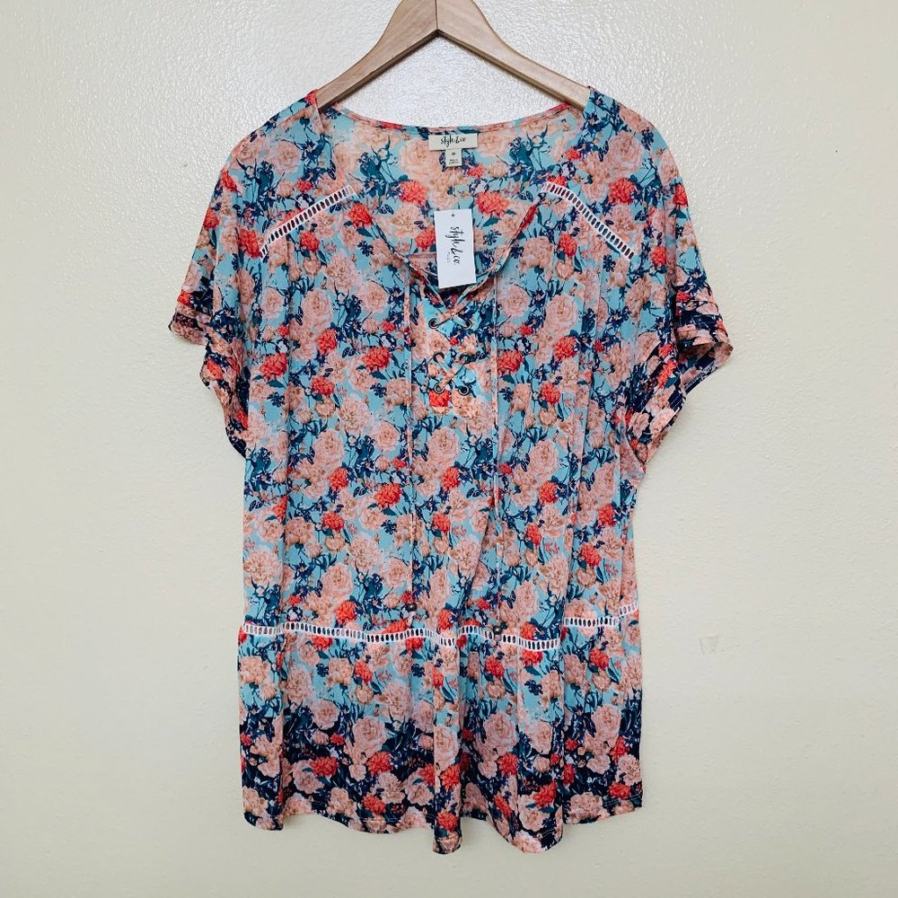Style Co Plus Peasant Top 2X